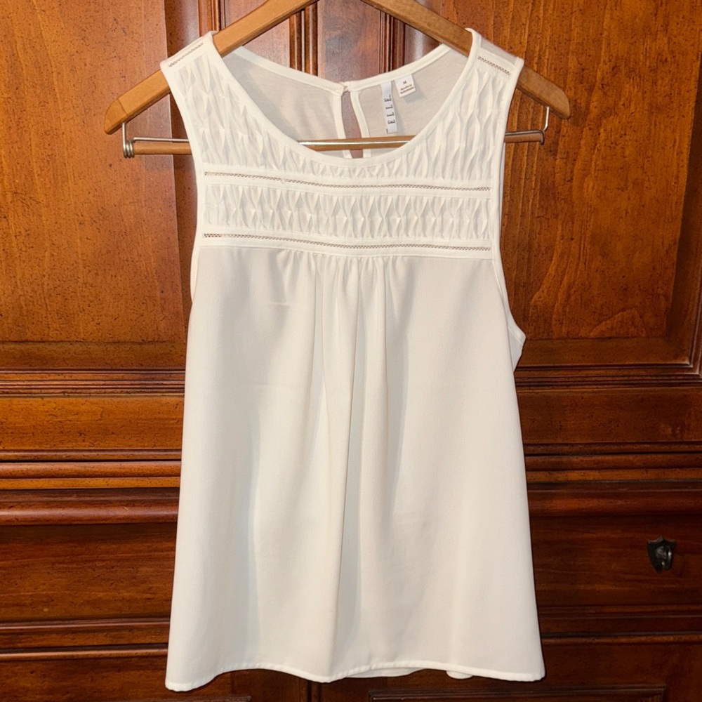 Elle Ivory Textured Tank Top